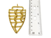 Load image into Gallery viewer, Gold Arrowhead Handmade Pendant 3.2 inch Approx. 83mm x 44mm x 9mm Approx 3.5mm Hole - AP483 - BeadPrism