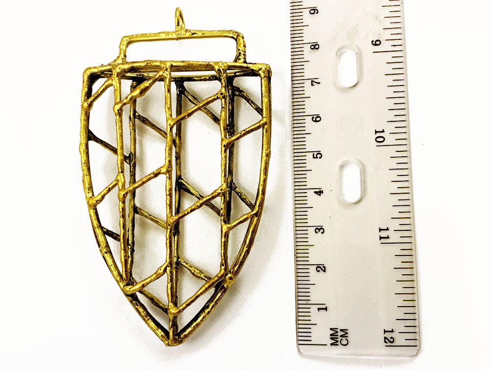 Large Arrowhead Pendants Antique Gold 3.5" Handmade 90mm x 50mm x 15mm Approx. 5mm Loop Hole - AP484 - BeadPrism