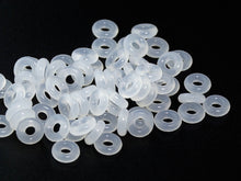 Load image into Gallery viewer, 100Pcs Silicone Rubber Stoppers Ring CLEAR Bead Charms Bracelets 4mm for Use Alone Or with Clip Lock - BeadPrism