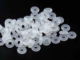 100Pcs Silicone Rubber Stoppers Ring CLEAR Bead Charms Bracelets 4mm for Use Alone Or with Clip Lock - BeadPrism
