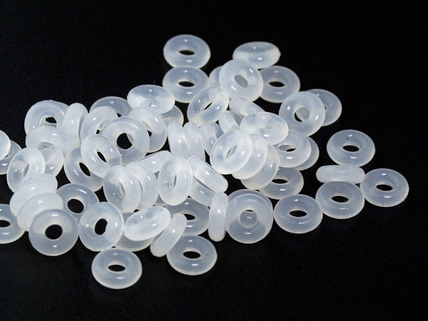 100Pcs Silicone Rubber Stoppers Ring CLEAR Bead Charms Bracelets 4mm for Use Alone Or with Clip Lock - BeadPrism