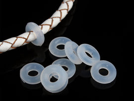 100Pcs Silicone Rubber Stoppers Ring CLEAR Bead Charms Bracelets 4mm for Use Alone Or with Clip Lock - BeadPrism