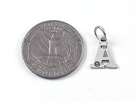 Sterling Silver Alphabet Letter Charm - A
