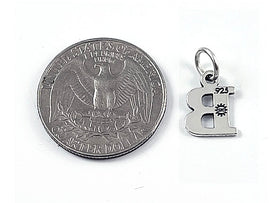 Sterling Silver Alphabet Letter Charm - B
