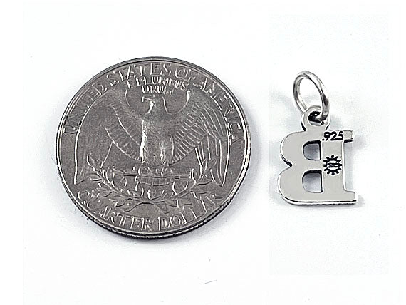 Sterling Silver Alphabet Letter Charm - B