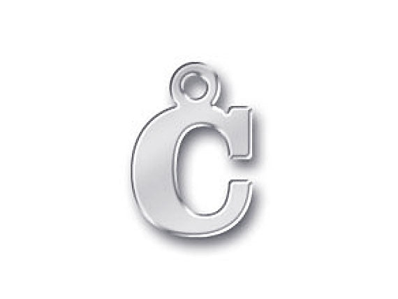 Sterling Silver Alphabet Letter Charm - C