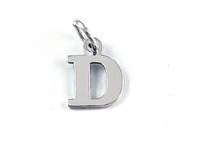Sterling Silver Alphabet Letter Charm - D