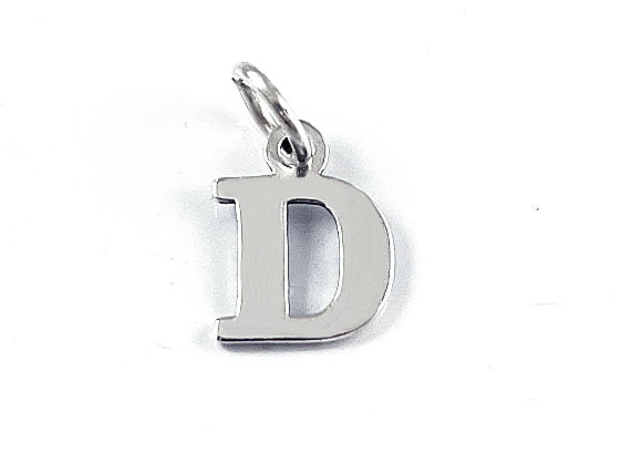 Sterling Silver Alphabet Letter Charm - D