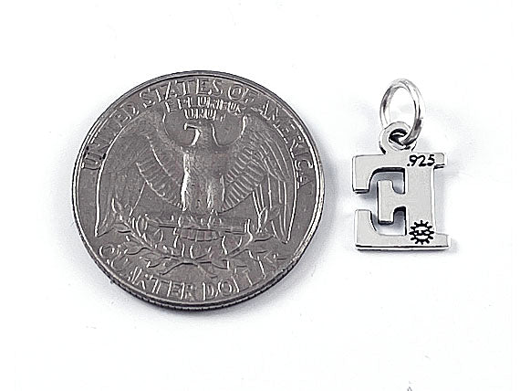 Sterling Silver Alphabet Letter Charm - E