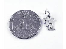 Load image into Gallery viewer, Sterling Silver Alphabet Letter Charm - F