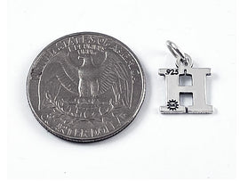 Sterling Silver Alphabet Letter Charm - H