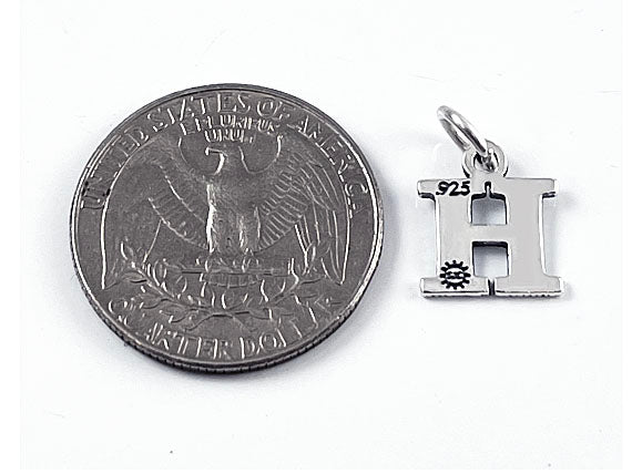 Sterling Silver Alphabet Letter Charm - H