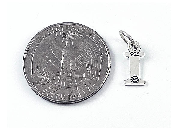 Sterling Silver Alphabet Letter Charm - I