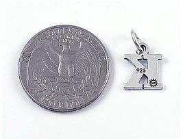 Sterling Silver Alphabet Letter Charm - K