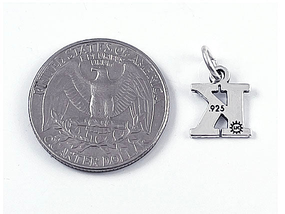 Sterling Silver Alphabet Letter Charm - K