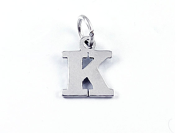 Sterling Silver Alphabet Letter Charm - K