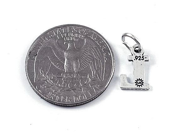 Sterling Silver Alphabet Letter Charm - L
