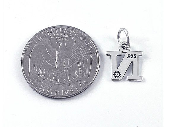Sterling Silver Alphabet Letter Charm - N