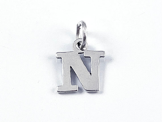 Sterling Silver Alphabet Letter Charm - N