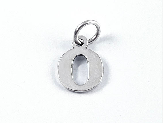 Sterling Silver Alphabet Letter Charm - O