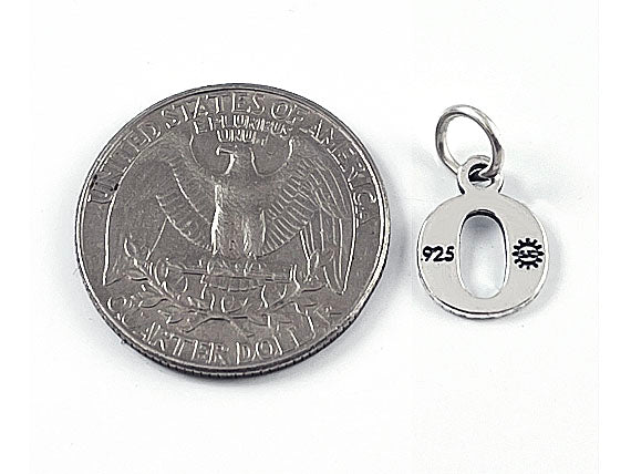 Sterling Silver Alphabet Letter Charm - O