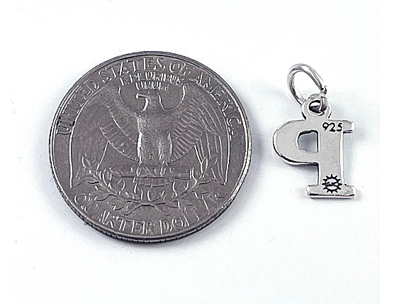 Sterling Silver Alphabet Letter Charm - P