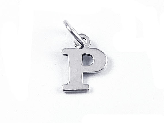 Sterling Silver Alphabet Letter Charm - P