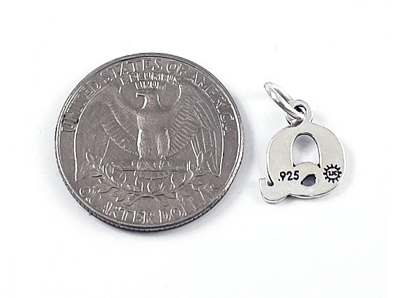 Sterling Silver Alphabet Letter Charm - Q
