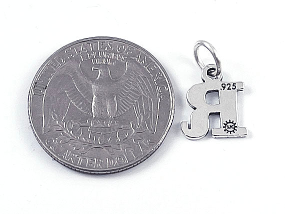 Sterling Silver Alphabet Letter Charm - R