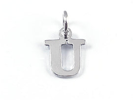 Sterling Silver Alphabet Letter Charm - U