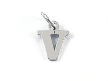 Load image into Gallery viewer, Sterling Silver Alphabet Letter Charm - V