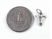 Load image into Gallery viewer, Sterling Silver Alphabet Letter Charm - V