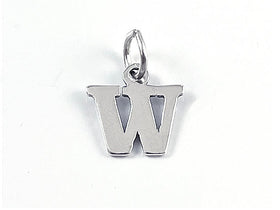 Sterling Silver Alphabet Letter Charm - W