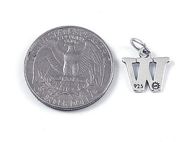 Sterling Silver Alphabet Letter Charm - W
