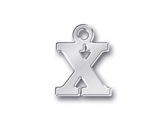 Sterling Silver Alphabet Letter Charm - X