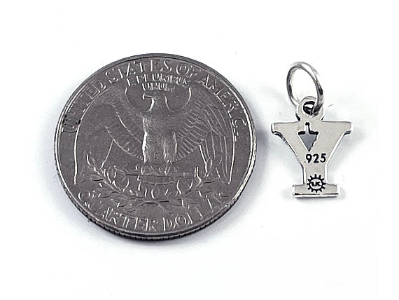 Sterling Silver Alphabet Letter Charm - Y
