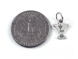 Sterling Silver Alphabet Letter Charm - Y