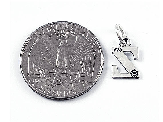 Sterling Silver Alphabet Letter Charm - Z