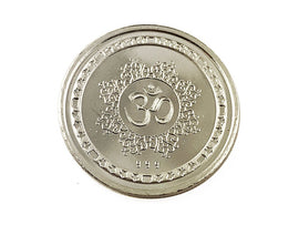 Ganesh Pure 999 Silver Coin hallmarked 999 5Gm Silver Ganesh Om Coin Hindu Religous Coin 25mm 1