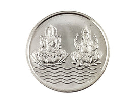 Lakshmi Ganesh 999 Pure Silver Coin hallmarked 999 5Gm Coin Hindu Religous Coin 25mm/1