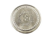 Load image into Gallery viewer, Laxmi Ganesh 999 Pure Silver Coin hallmarked 999 10 Gm Silver Om Coin Hindu Religious 32mm 1.25" - BeadPrism