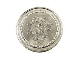 Laxmi Ganesh 999 Pure Silver Coin hallmarked 999 10 Gm Silver Om Coin Hindu Religious 32mm 1.25