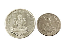 Load image into Gallery viewer, Laxmi Lakshmi 999 Pure Silver Coin hallmarked 999 10 Gm Silver Coin Hindu Religious Coin 32mm 1.25" - BeadPrism
