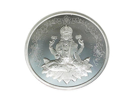 Laxmi Lakshmi 999 Pure Silver Coin hallmarked 999 10 Gm Silver Coin Hindu Religious Coin 32mm 1.25