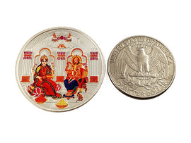 Laxmi Ganesh 999 Pure Silver Coin hallmarked 999 10 Gm Hindu Religious Coin 32mm 1.25