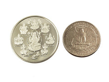 Load image into Gallery viewer, Ashtalakshmi 999 Pure Silver Coin hallmarked 999 20 Gm Hindu Religious 32mm 1.25" Goddess of Wealth - BeadPrism
