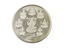 Load image into Gallery viewer, Ashtalakshmi 999 Pure Silver Coin hallmarked 999 20 Gm Hindu Religious 32mm 1.25" Goddess of Wealth - BeadPrism