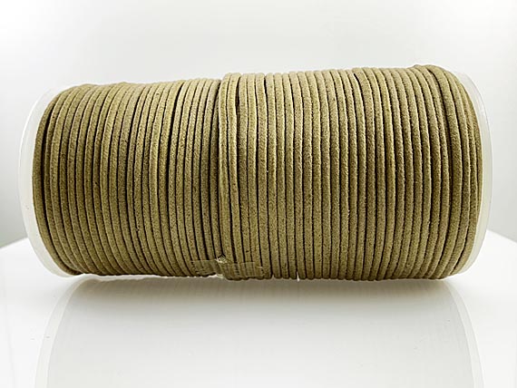 Waxed Cotton Cord 2mm Round 100 Meter or 328 feet