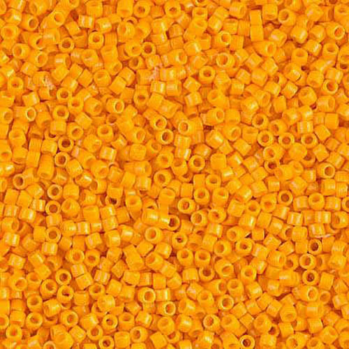 Pack of 50 gram OPAQUE LIGHT SQUASH Duracoat Miyuki Delica Seed Beads 11/0