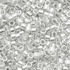 Pack of 50 gram SILVER PLATE Miyuki Delica Seed Beads 11/0